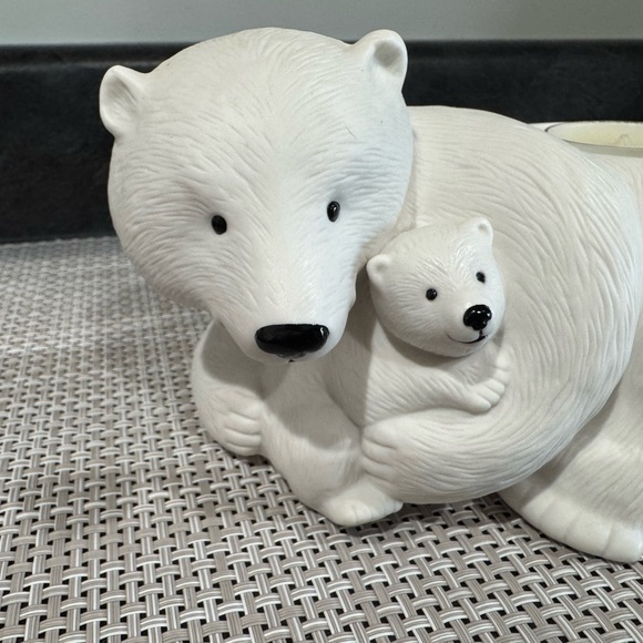 Partylite Mama Polar Bear and cub VTG EUC - Picture 2 of 8
